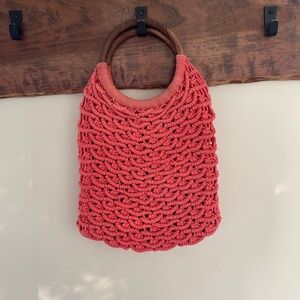 Sigrid Olsen | Handmade Macrame Crochet Purse Handbag Cotton Bamboo Handle